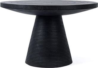 Bazar Bizar Mesa de centro de madera de suar en negro 70x70x45 cm