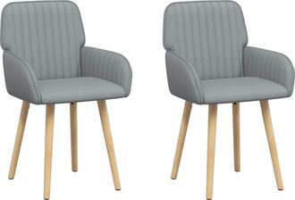 vidaXL Sillas De Comedor 2 Uds. Tela Gris Claro 56,5 X 50 X 87,5 Cm Vidaxl