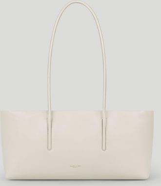 DeMellier The Stockholm Shoulder in Chalk Fine Grain Leather Shoulder bag