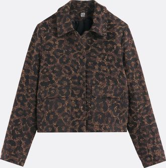 La Redoute Collections Recht gesneden, kort jasje van jacquard met luipaardprint