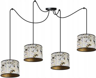 OEM L&aacute;mpara De Techo Colgante, Pantalla Con Estampado De Ara&ntilde;a, Dorada