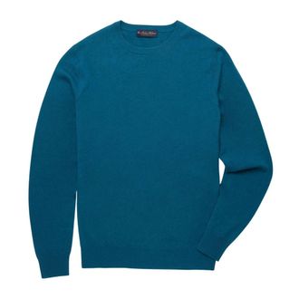 Brooks Brothers Lambswool Crew-Neck Jumper - male - Brooks Brothers - Round-neck Knitwear - Blue - M - Knitwear