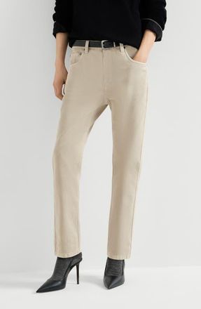 Brunello Cucinelli Straight five-pocket trousers in Sand at Nordstrom, Size 40 It
