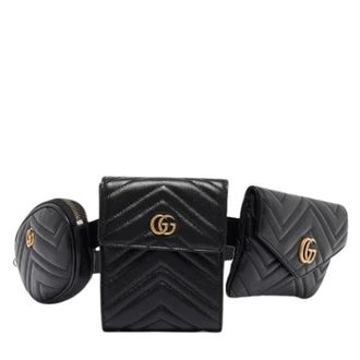 Gucci Pre-owned Triple Belt Bag - Dames - Pre-owned - Zwart - Maat: ONE Size Leer