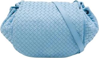 Bottega Veneta Pre-owned Woven Nappa Bucket Bag - Dames - Vintage Tas - Blauw - ONE Size - Leer - Vintage
