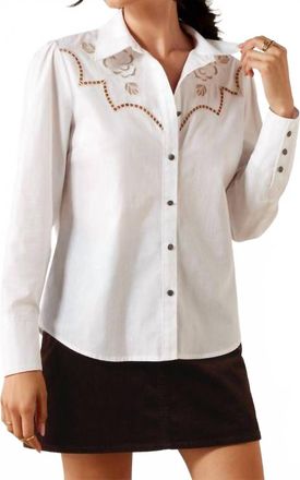 Ariat Lattice Lace Long Sleeve Western Shirt In White