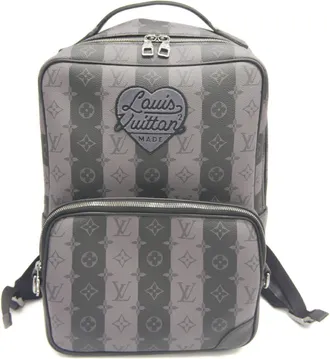 Louis Vuitton Gray Coated Canvas Backpack Pouch (Pre-Owned)