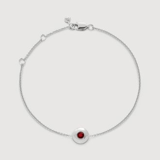 Monica Vinader Sterling Silver January Birthstone Chain Bracelet Red Garnet