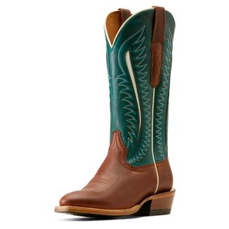 Ariat Womens Futurity Limited Western Boots in Umber Rust Turquoise Nights, B Medium Width, Size 4, by Ariat