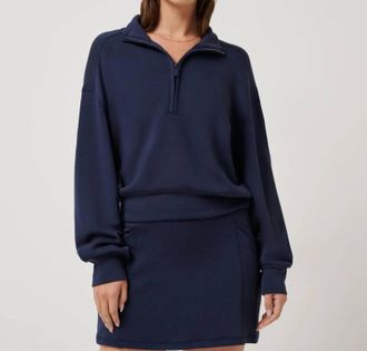 Travis Mathew Skyloft Soft Echo Half Zip Pullover In Navy