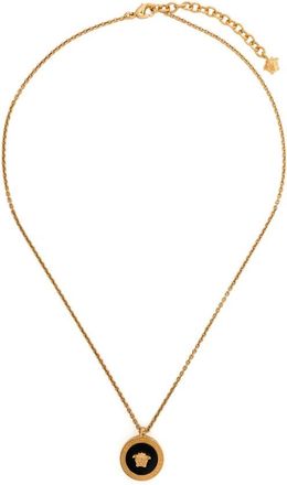 Versace Enamel Medusa Ketting - Heren - Accessoires - Zwart - Maat: ONE Size Zijde