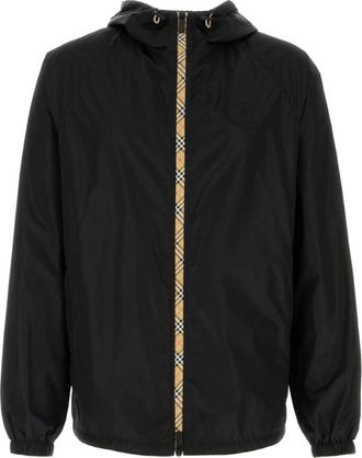 Burberry Nylon Windbreaker - Heren - Zomerjassen - Zwart - L - Nylon - Jassen