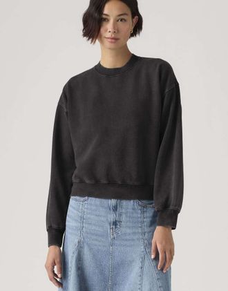 Levi's Vintage - Felpa squadrata grunge da donna nera-Nero