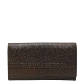 Gucci Brown Leather Long Wallet (Bi-Fold) (Pre-Owned)