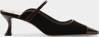 Alexandre Birman 60mm Tita Wave Velvet Mule Pumps