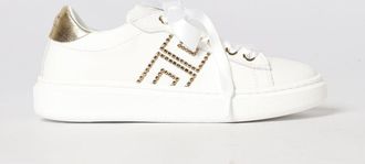 Elisabetta Franchi La Mia Bambina Sneakers in pelle con logo di strass