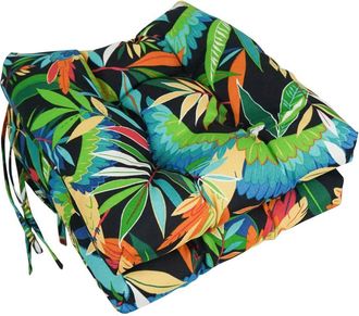 Blazing Needles 16-inch Outdoor Spun Polyester Square Tufted Chair Cushions (Set of 2)