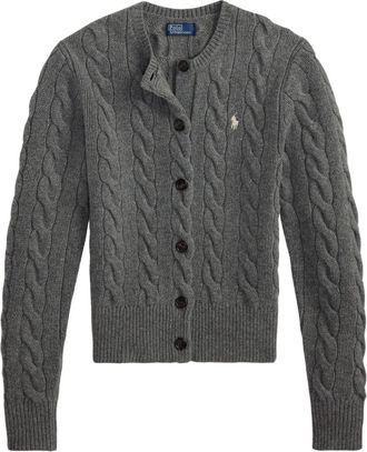 Polo Ralph Lauren Cardigan in maglia a trecce - Grigio