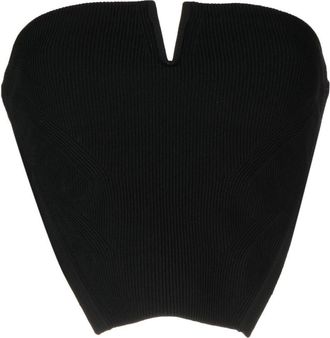 Dion Lee angled rib bustier corset - women - Viscose/Nylon - M - Black