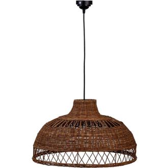 Wanderlust Deco L&aacute;mpara De Techo De Rat&aacute;n Marr&oacute;n 50x50x30h Cm