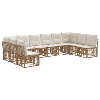 vidaXL Conjunto De Sof&aacute;s De Exterior Natural Poli&eacute;ster Vidaxl
