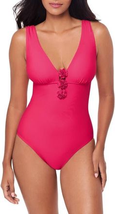 Magic Suit By Miraclesuit Wallis Plunge One-Piece Swimsuit in Rosie at Nordstrom, Size 10