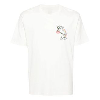 Emporio Armani Monogram-print Katoenen T-shirt - Heren - T-shirts - Wit - XL - Katoen - Tops