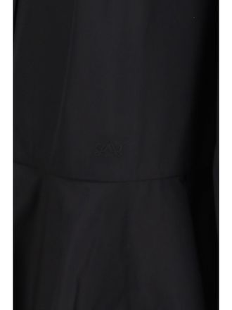 Loewe Cotton Cropped Peplum Shirt Dress - Black