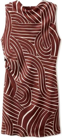 Mango Geometric Print Sheath Dress in Maroon at Nordstrom, Size 6
