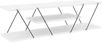 VENTE-UNIQUE.COM Mueble tv con estructura de metal l120 cm - Blanco y negro