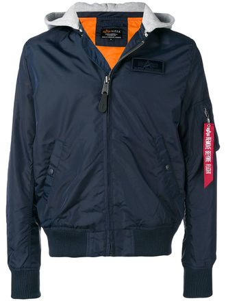 Alpha Industries bomber jacket with a hood - Blue