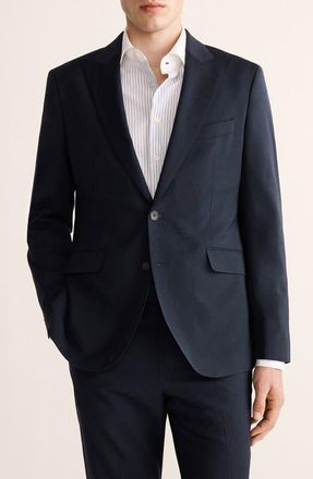 Mango Venice Slim Fit Virgin Wool Jacket in Navy at Nordstrom, Size 40