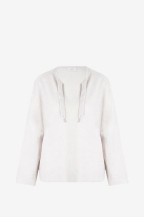 PANICALE Pullover mit V-Ausschnitt und langen &Auml;rmeln aus Wolle und Kaschmir