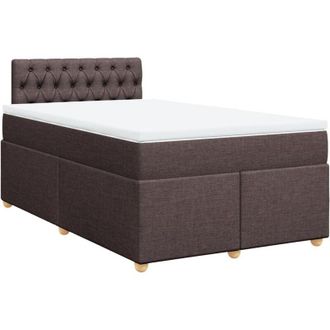 vidaXL Vidaxl - Cama Box Spring Con Colch&oacute;n Tela Marr&oacute;n Oscuro 120x200 Cm