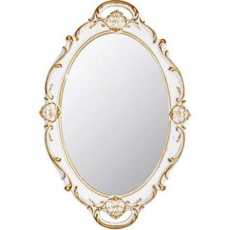OEM Espejo De Pared Ovalado Decorativo Vintage De 37 X 25 Cm (blanco)