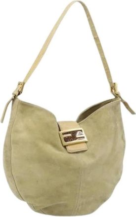 Fendi Pre-owned Shoulder Bags, female, Beige, Size: ONE SIZE Pre-owned Vintage Shoulder Bag