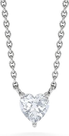 The Diamond Store Wanderlust Floating Heart Cut Lab Diamond Solitaire Necklace 0.33ct H/SI in 925 Silver