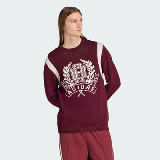 adidas Originals ADIDAS Originals Mens Regular Knitted Jumper - Burgundy - Size X-Large