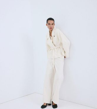 Mango Trench denim cintura bianco sporco - Donna - XS - MANGO