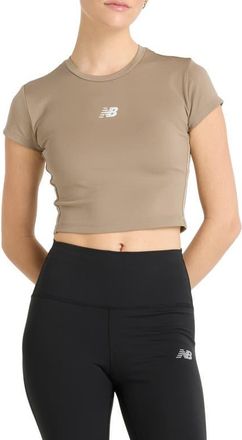 New Balance NB Harmony Fitted Crop Performance T-Shirt in Dockside at Nordstrom, Size X-Small