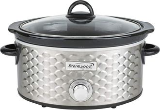 Brentwood Slow Cooker Scallop Pattern in Stainless Steel at Nordstrom