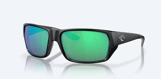 Costa Unisex Tailfin Polarized Sunglasses In Matte Black Green Mirror