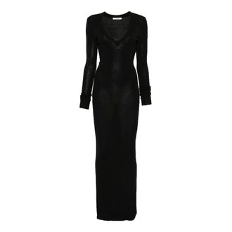 Entire studios Maxi Dresses, female, Black, Size: XS V Neck Dress