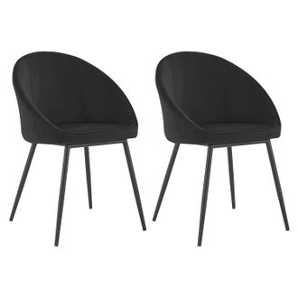 Happy Garden Lote De 2 Sillas Vintage De Terciopelo Negro Diane