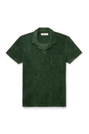 Orlebar Brown Camp-Collar Cotton-Terry Polo Shirt
