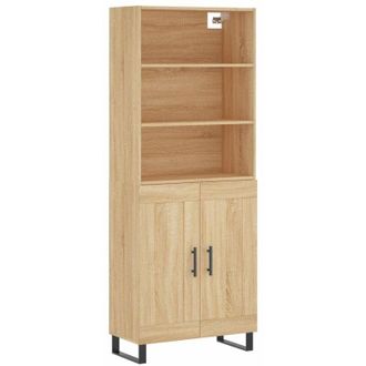 vidaXL Vidaxl - Aparador Alto Madera Contrachapada Color Roble 69,5x34x180 Cm