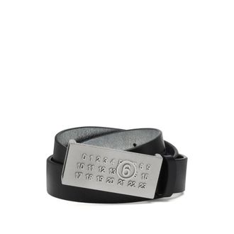 Maison Margiela Mini Plaque Belt - female - MM6 Maison Margiela - Belts - Black - ONE SIZE - Accessories
