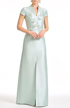 Sachin & Babi Charlotte Beaded Embroidery Gown in Celadon at Nordstrom, Size 14