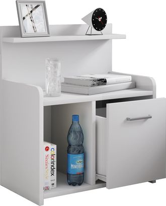 ebuy24 Ebuy24 - Mueble De Noche Vcm Mesa Lateral Con Caj&oacute;n Mesita De Noche Alta Al. 60 X An. 47 X T. 29 Cm Caja Plegable Con Estante De Madera - Nilasa (blan
