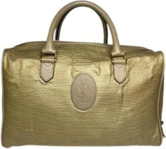 Saint Laurent Pre-owned Weekendtas - Dames - Vintage Weekendtas - Geel - ONE Size - Leer - Vintage